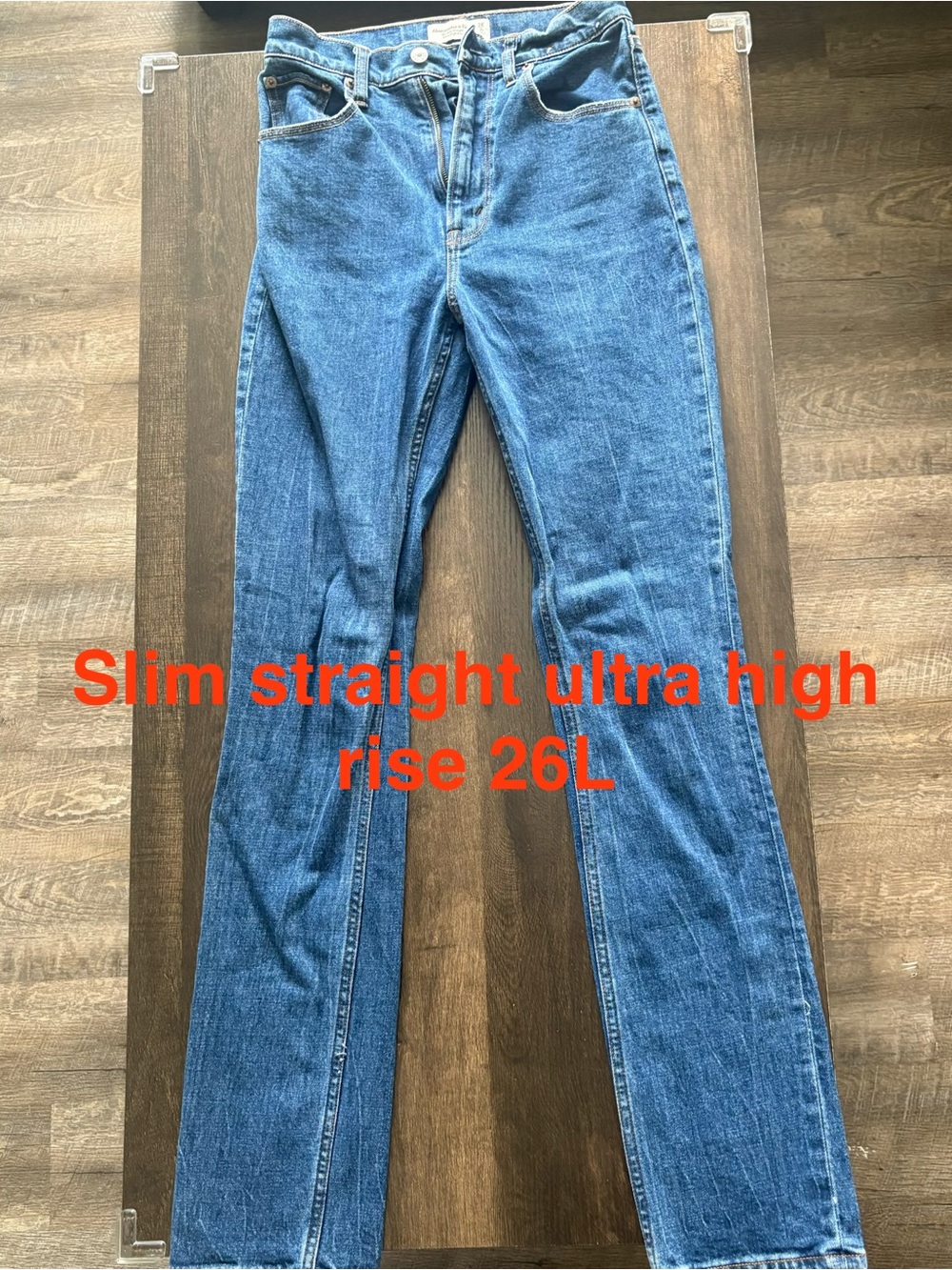 Abercrombie slim straight ultra high rise jean - 26 L